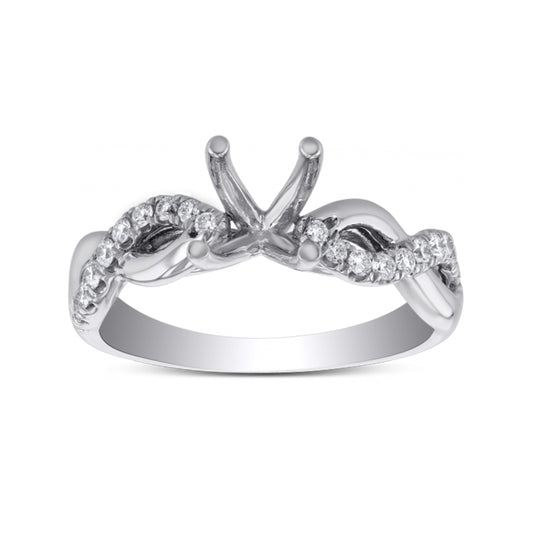 Single Diamond Infinity Semi Mount Engagement Ring Setting