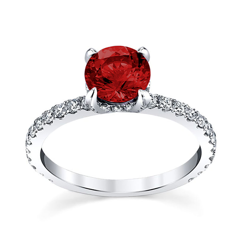 Monalisa Ruby Halo Engagement Ring
