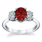 Monalisa Triple Oval Ruby & Diamond Engagement Ring