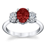 Load image into Gallery viewer, Monalisa Triple Oval Ruby &amp; Diamond Engagement Ring
