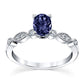 Blue Sapphire Oval Infinity Diamond Engagement Ring