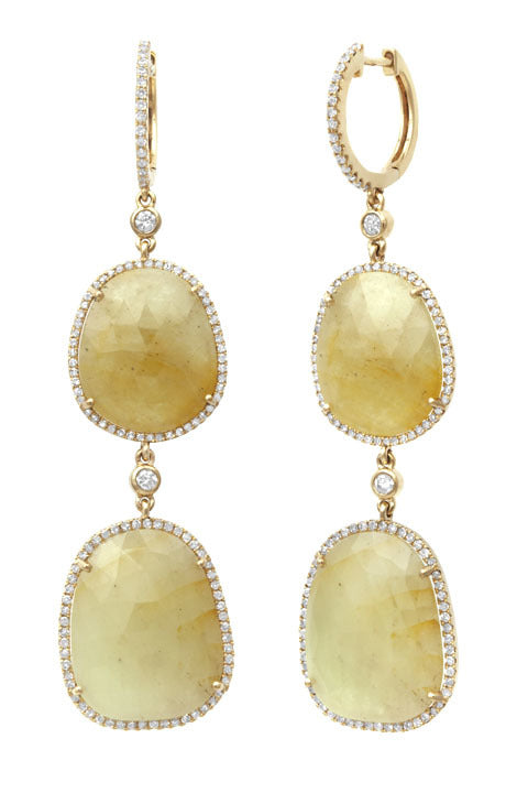 First Impression Custom Collection ~ Yellow Sapphire & Diamond Earring
