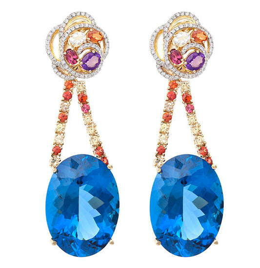 First Impression Custom Collection ~ London Blue Topaz & Multi-Stone Earring