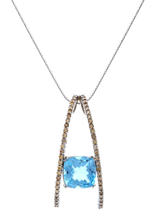 First Impression Custom Collection ~  Champagne Diamond & Topaz Pendant