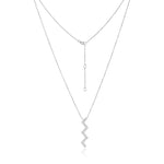 Load image into Gallery viewer, White Gold Zig-zag Diamond Pendant
