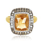 18kt Citrine White and Champagne Diamond Ring
