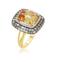 18kt Citrine White and Champagne Diamond Ring