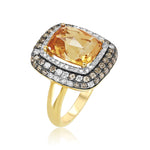 Load image into Gallery viewer, 18kt Citrine White and Champagne Diamond Ring
