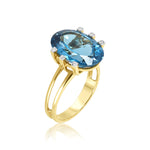 Load image into Gallery viewer, Oval London Blue Topaz &amp; Diamond Ring
