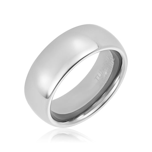 Nehiita Brushed Matte Finish Silver Tungsten Ring
