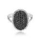 Oval Black & White Diamond Ring