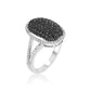 Oval Black & White Diamond Ring