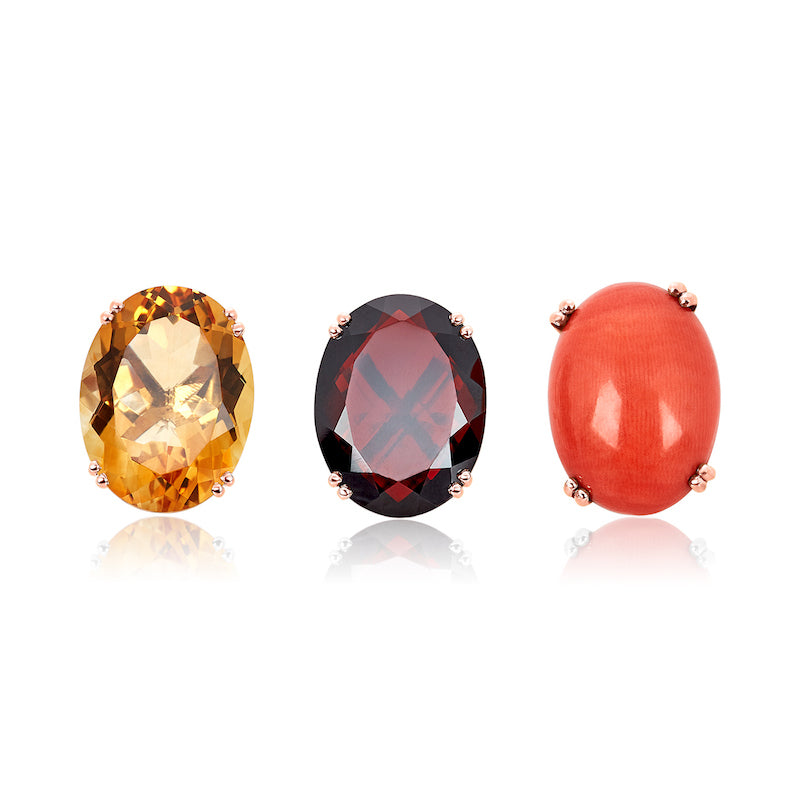 White Gold Changeable Multi-Gemstone Diamond Ring