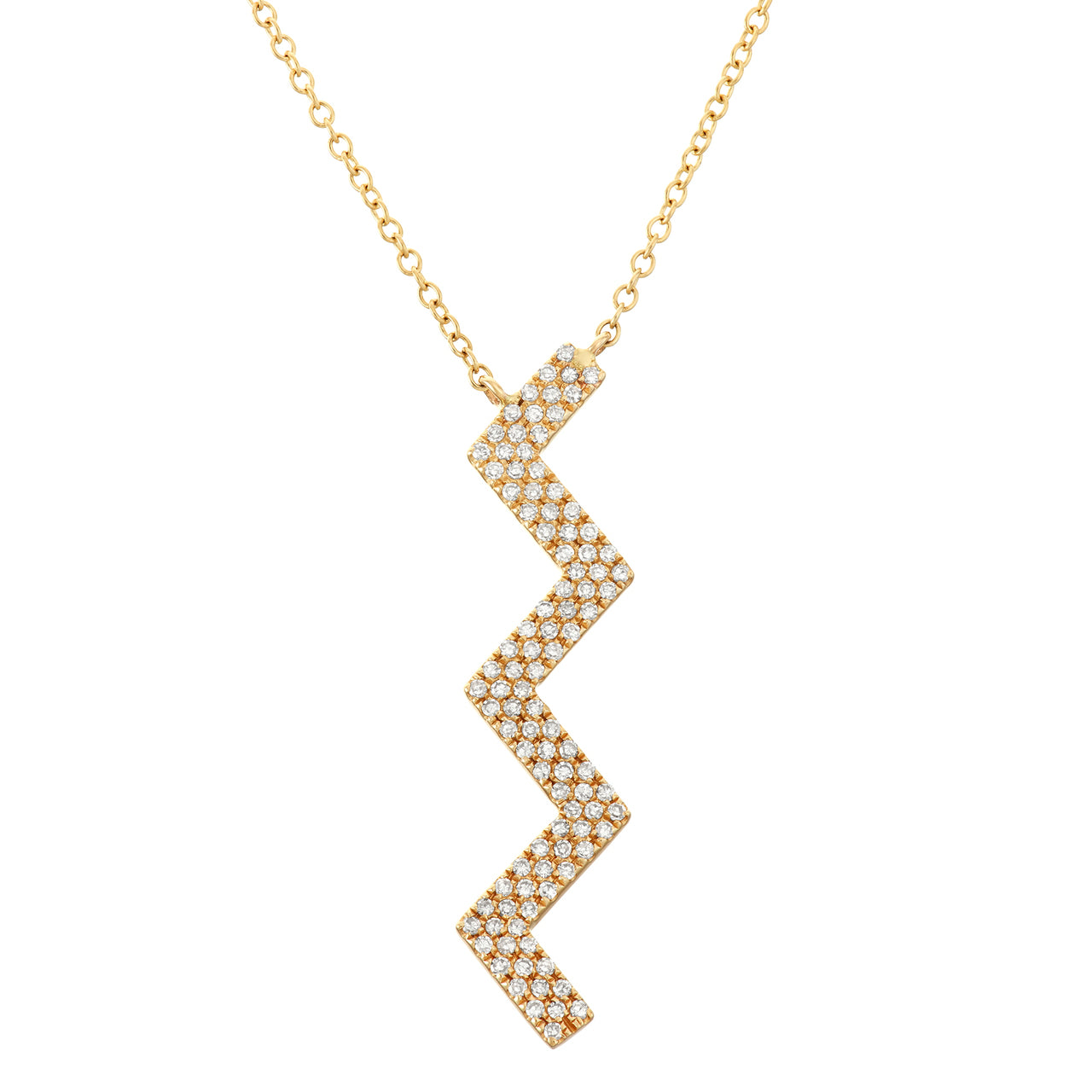 Yellow Gold Zig-zag Diamond Pendant