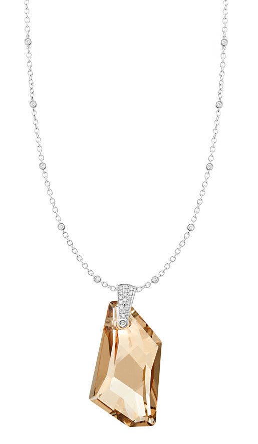 Champagne Crystal & Diamond Pendant