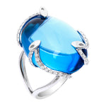 Load image into Gallery viewer, Cabochon Topaz &amp; Diamond Ring
