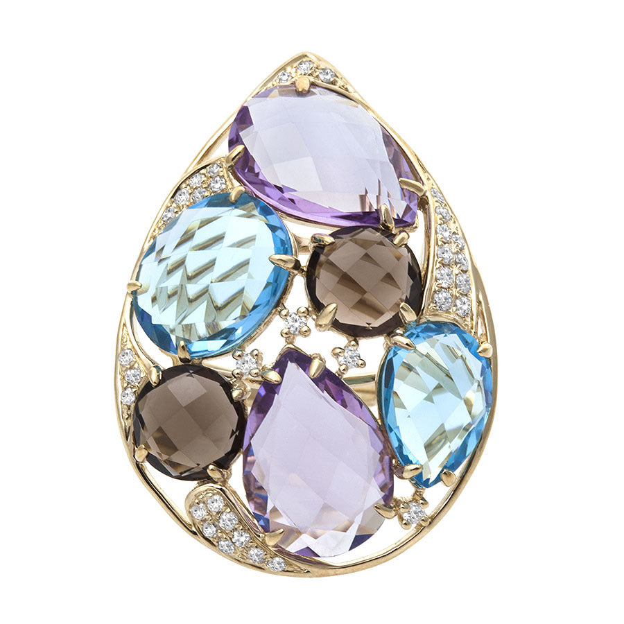 Confetti teardrop ring