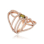Load image into Gallery viewer, Knuckle Diamond &amp; Tourmaline Ring

