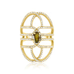 Load image into Gallery viewer, Knuckle Diamond &amp; Tourmaline Ring
