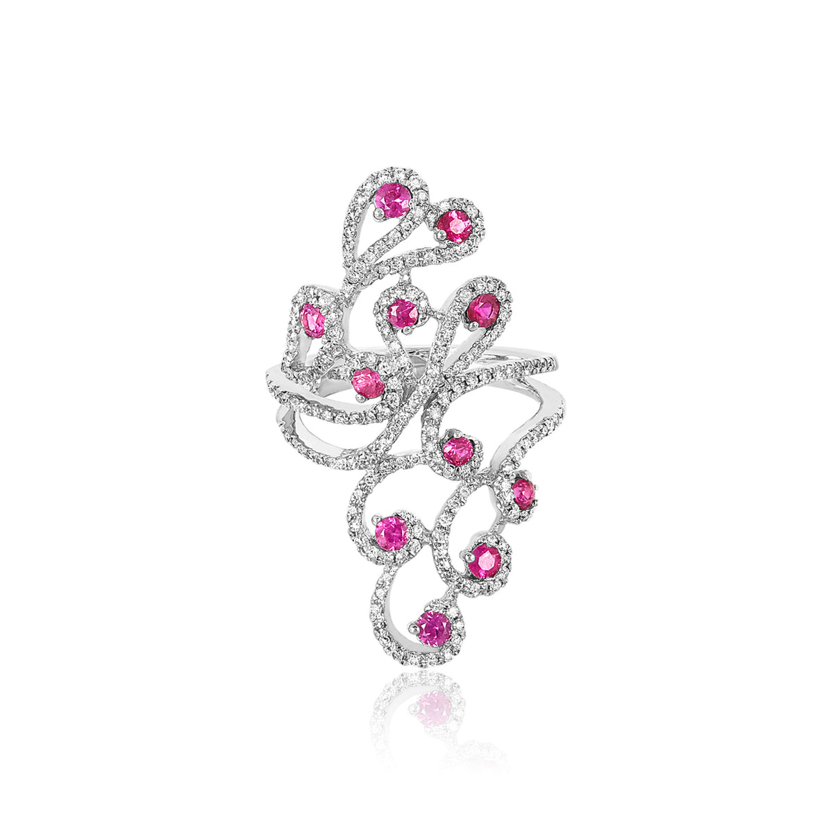 Sizzling ruby & diamond ring