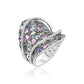 18kt Multi-colored Sapphire & Diamond Ring