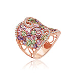 Load image into Gallery viewer, Multi-colored Sapphire &amp; Diamond Ring
