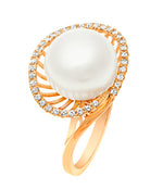 Load image into Gallery viewer, White Freshwater Pearl Basket Ring
