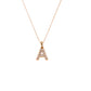 Rose Gold 18k A Initial Diamond Necklace