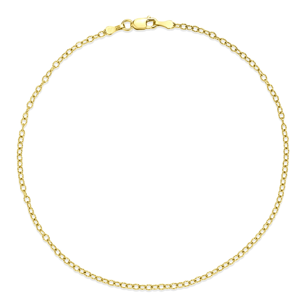14kt gold cable chain anklet