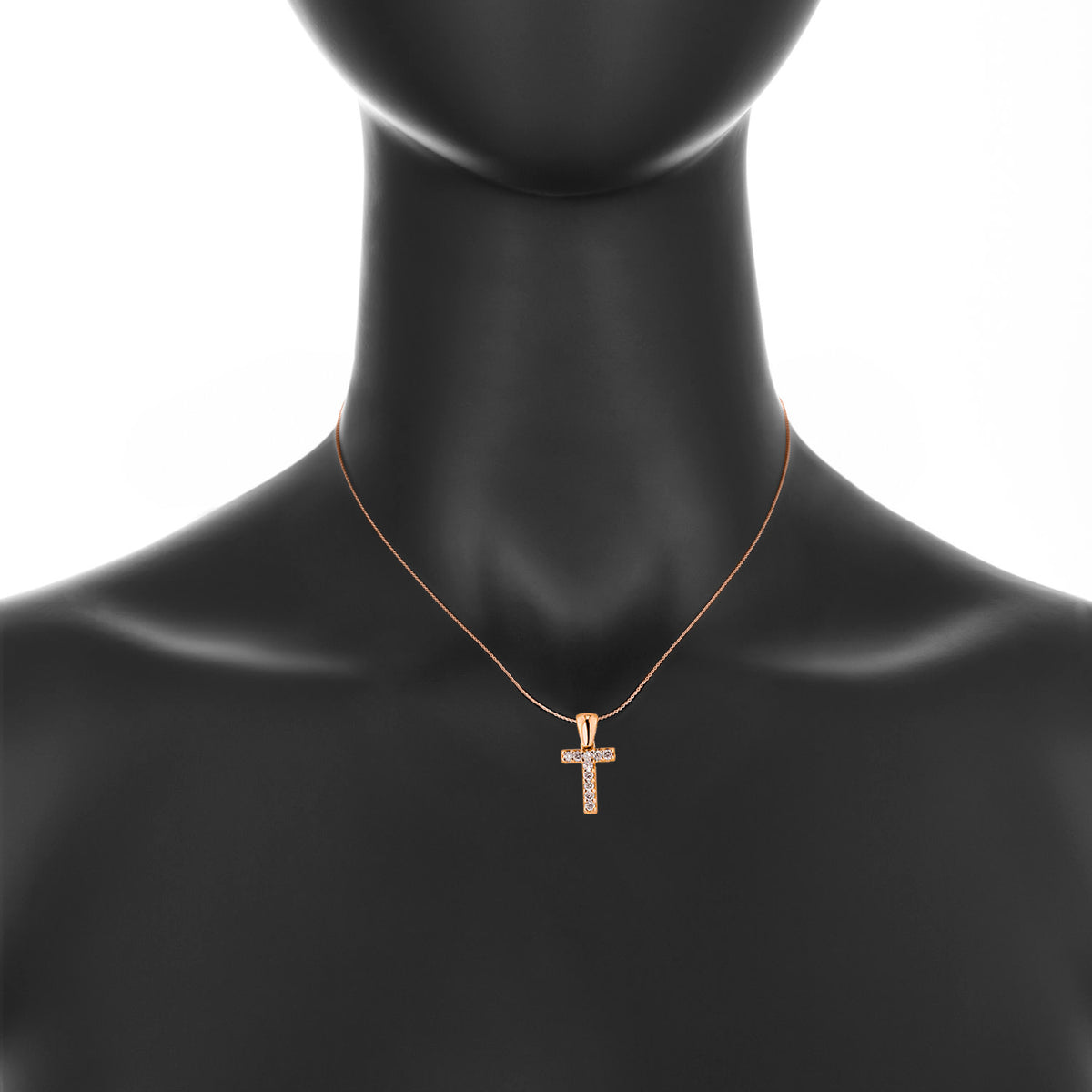 Rose gold 18k t initial diamond necklace