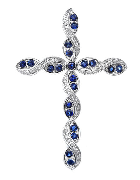Ruby & diamond cross pendant