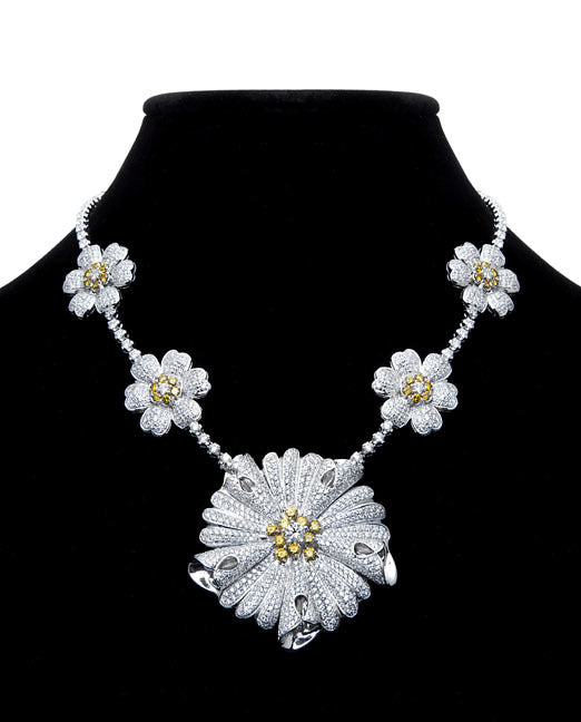 First Impression Custom Collection ~ White & Yellow Diamond Necklace