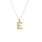 Rose Gold 18k E Initial Diamond Necklace