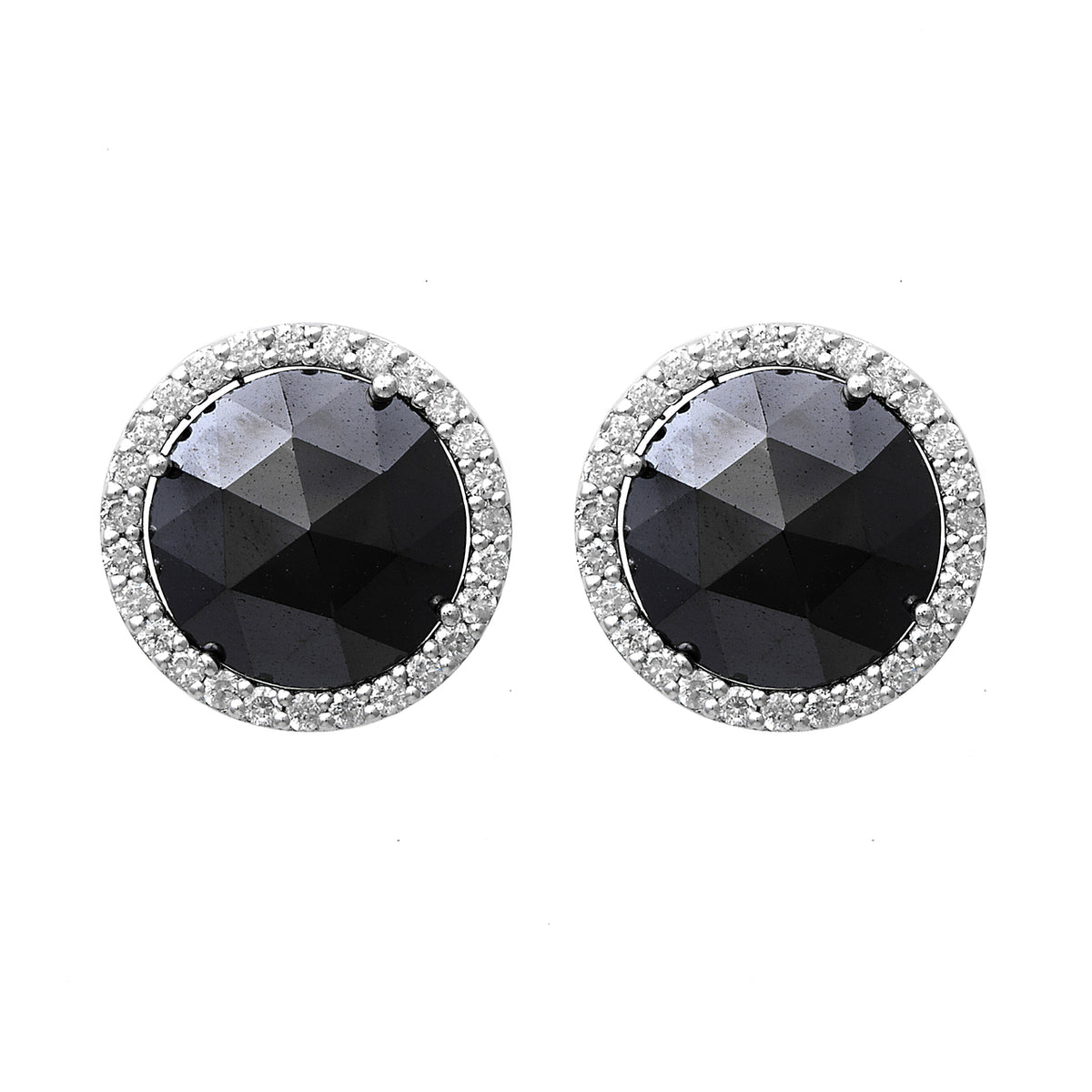 Black diamond stud earrings