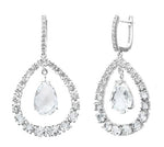 Load image into Gallery viewer, Pear Shape White Topaz &amp; Diamond Earrings
