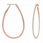 Load image into Gallery viewer, Nehita Oval Diamond Inside Outside Hoop Earring
