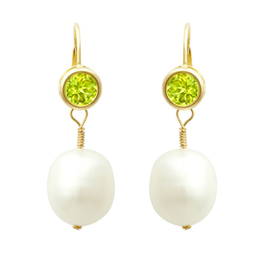 Pearl & Green Amethyst Earrings