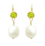 Load image into Gallery viewer, Pearl &amp; Green Amethyst Earrings
