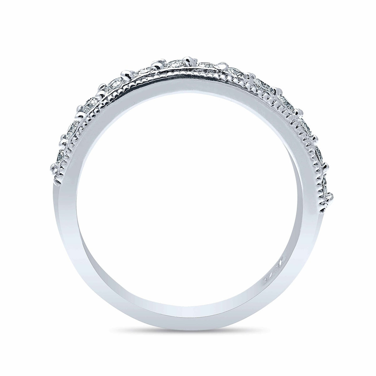 Sculptured slim wedding band