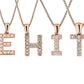 Rose Gold 18k T Initial Diamond Necklace