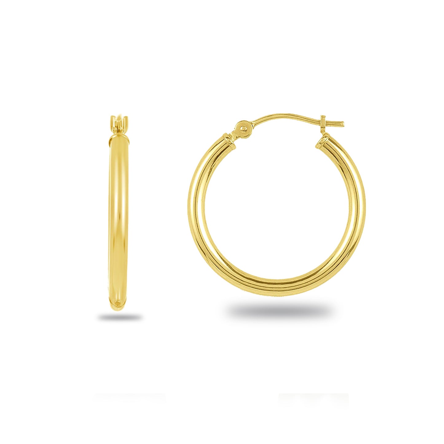 Two-In-On Yellow Gold Pearl Charm Hoop Earrings