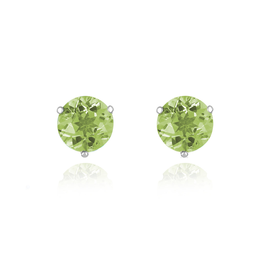 White Gold Peridot Stud Earrings