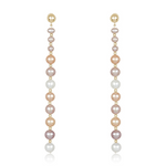 Load image into Gallery viewer, Nehita Yellow Gold Graduating Pastel Pearl Earrings
