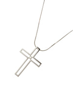 Load image into Gallery viewer, White Gold Diamond Cross
