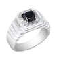 18kt  Square Black Diamond Ring