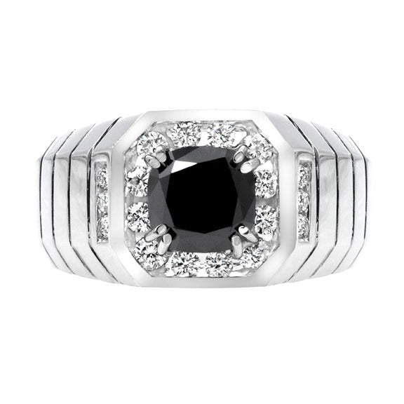 18kt  Square Black Diamond Ring