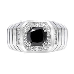 Load image into Gallery viewer, 18kt  Square Black Diamond Ring
