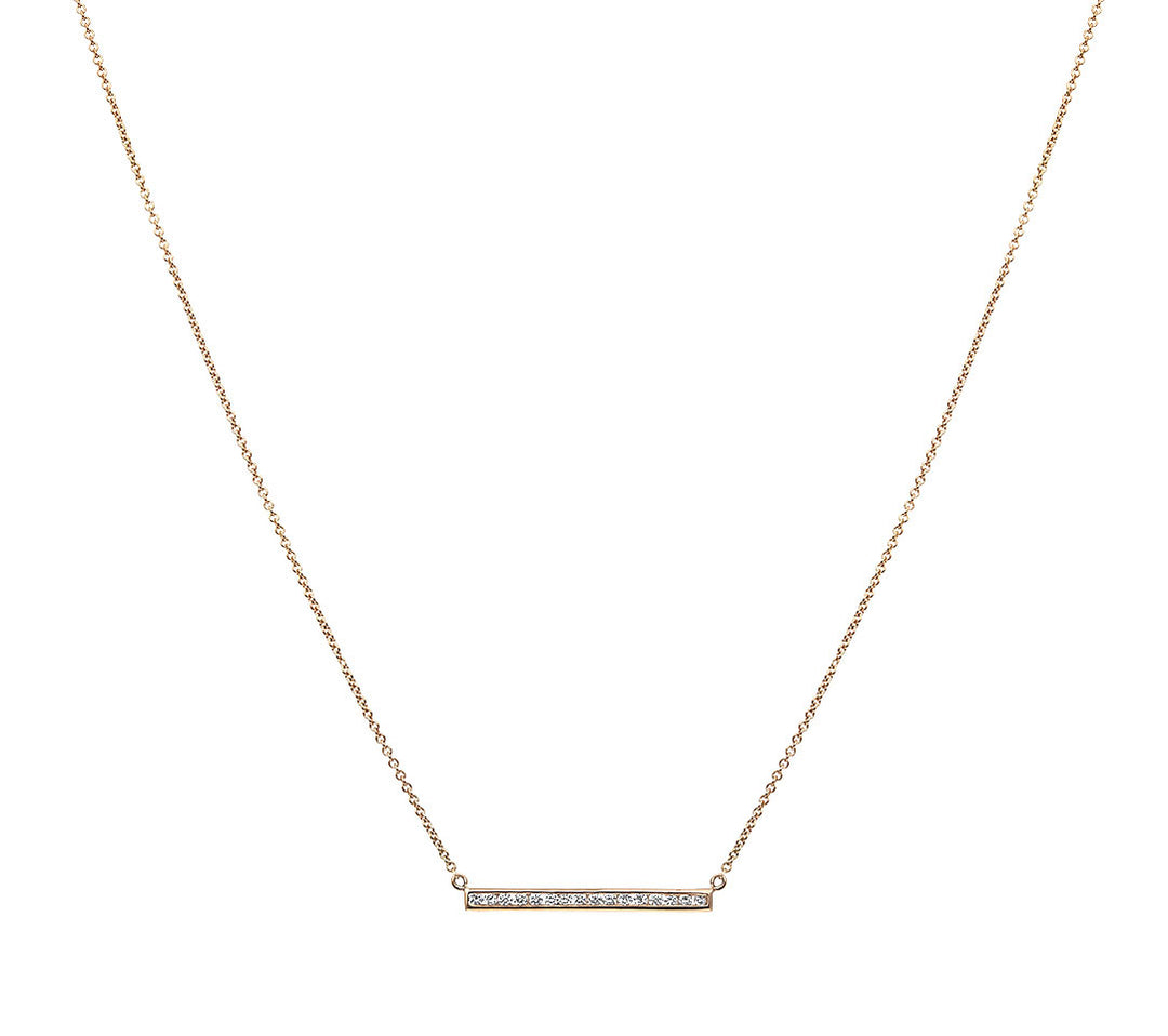 White Gold Diamond Bar Necklace