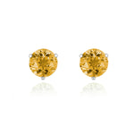 Load image into Gallery viewer, White Gold Citrine Stud Earrings
