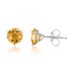 Load image into Gallery viewer, White Gold Citrine Stud Earrings
